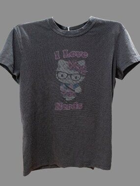 Vintage 2005 Hello Kitty I Love Nerds Sanrio Mighty Fine Y2K Tee